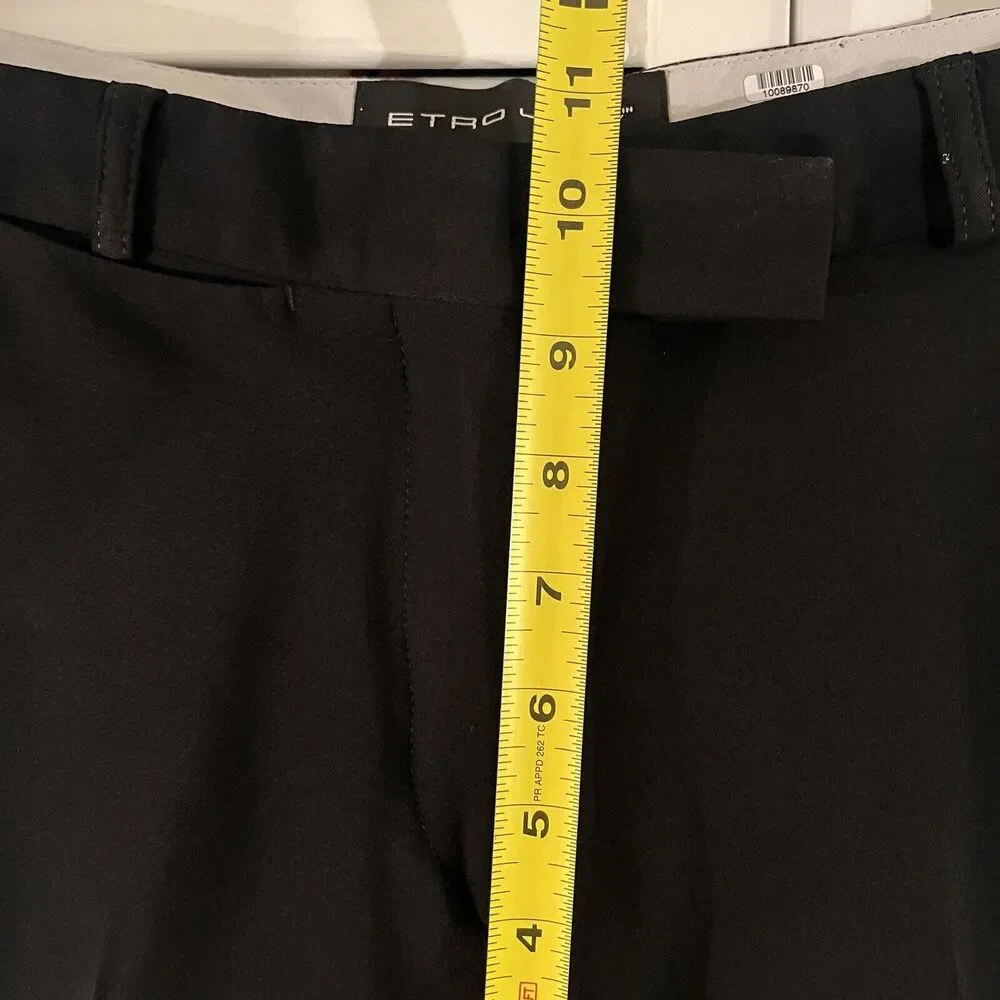 Etro black tailored trouser pants size IT42/US 6, made in Italy, career wear - Picture 9 of 11